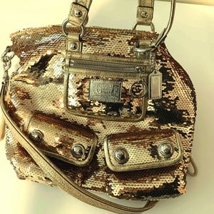 Coach Gold Sequin Poppy Crossbody bag
